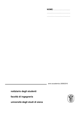notiziario degli studenti facolt&agrave; di ingegneria universit&agrave;