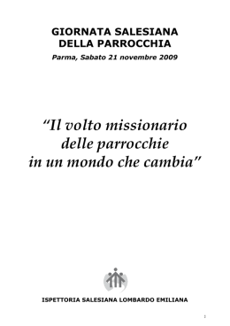 &ldquo;Il volto missionario delle parrocchie in un mondo che cambia&rdquo;