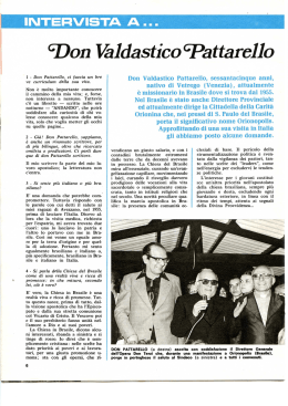 Intervista a Don Valdastico Pattarello