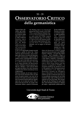 OSSERVATORIO CRITICO della germanistica