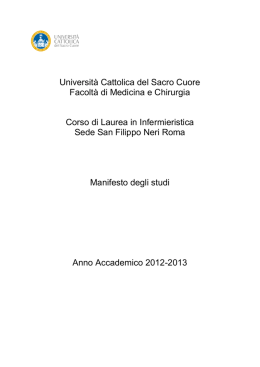 manifesto degli studi corso di laurea triennale in infermieristica