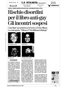 LA STAMPA Alessandria - Movimento per la Vita