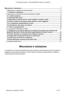 Misurazione e valutazione - Istituto comprensivo Borgo San Giacomo