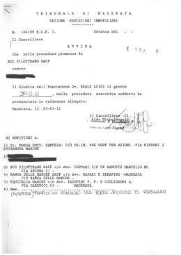 \ TRIBUNALE DI MACERATA SEZIONE ESECUZIONI IMMOBILIARI