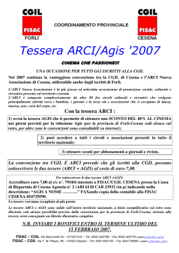 Tessera ARCI/Agis `2007
