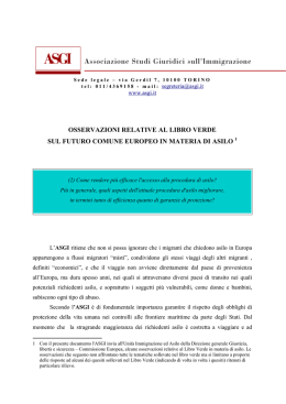 documento ASGI libro verde asilo
