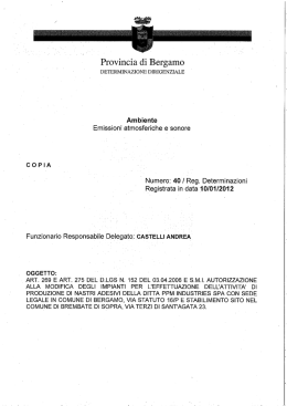 Determinazioni - Provincia di Bergamo
