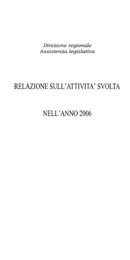 relazione sull`attivita` svolta nell`anno 2006