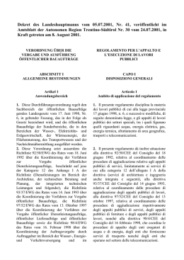 Dekret des Landeshauptmanns vom 05.07.2001, Nr. 41