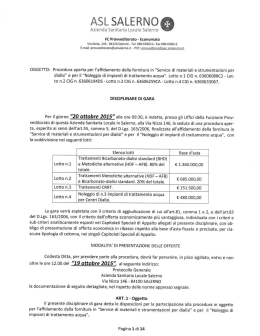 Disciplinare di gara