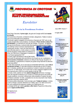 Euroletter n.7 del 21 luglio 2009
