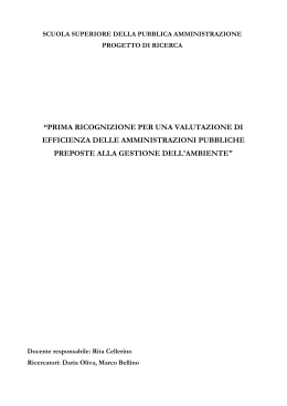 Vai al report della ricerca - Scuola Nazionale dell`Amministrazione
