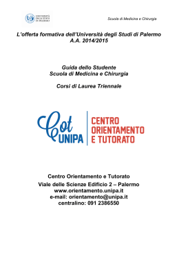 Corsi di Laurea Triennale - Universit&agrave; degli Studi di Palermo