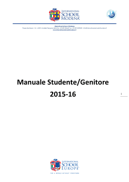 Manuale Studente/Genitore 2015-16