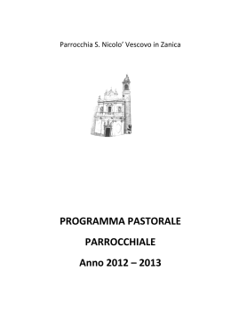 PROGRAMMA PASTORALE PARROCCHIALE Anno 2012 – 2013