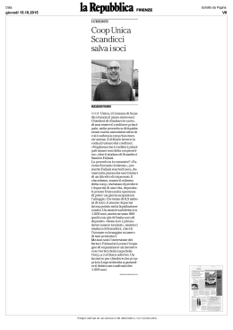 Coop Unica Scandicci salva i soci