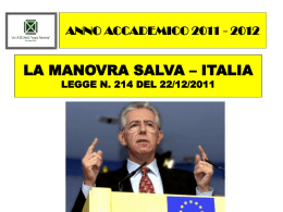 LA MANOVRA SALVA &ndash; ITALIA - Uni