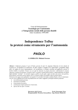 la protesi come strumento per l`autonomia