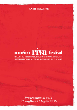 Programma di sala - MusicaRivaFestival