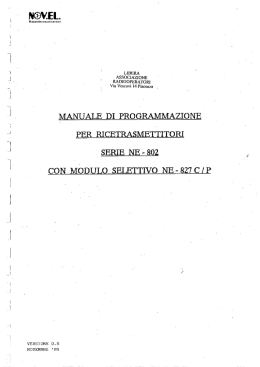 Manuale Pogrammazione Novel serie NE 802