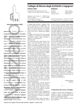 notiziario ottobre 2005 - Collegio Architetti e Ingegneri di Monza