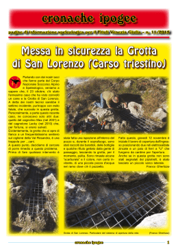 cronache ipogee - FSR-FVG e La Gazzetta dello speleologo