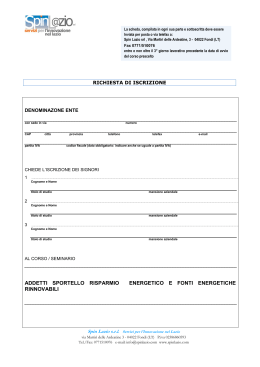 ADDETTI SPORTELLO RISPARMIO ENERGETICO E FONTI