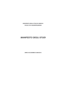 manifesto degli studi - Giurisprudenza