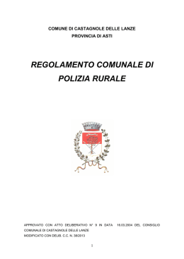 Regolamento Comunale di Polizia rurale