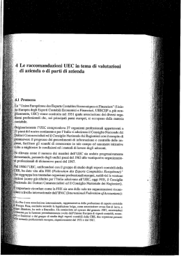 Le raccomandazioni UEC