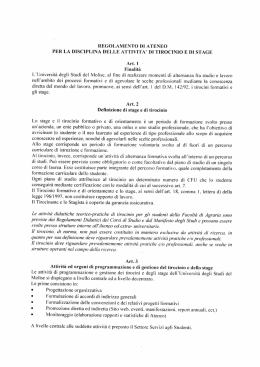 REGOLAMENTO DI ATENEO PER LA DISCIPLINA DELLE AT`I`IVI`I