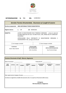 Determinazione 705/2014 - Consiglio Regionale del Lazio