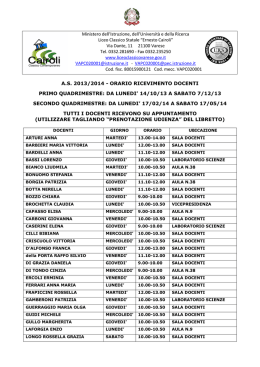 Orario ricevimento docenti
