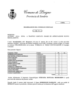 Deliberazione N. 7 ACCESSO ALLA ZONA A
