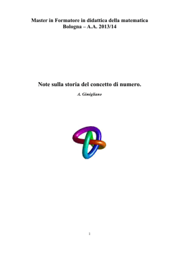Storia del Numero - Dipartimento di Matematica