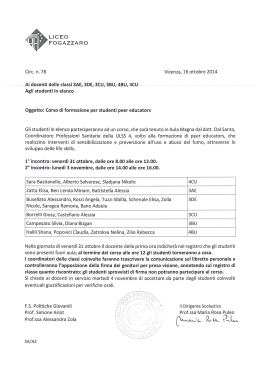Corso di formazione per studenti peer educators