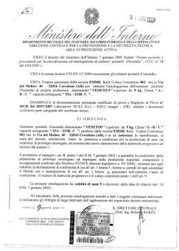 Omologa ministeriale - Emme Antincendio Srl