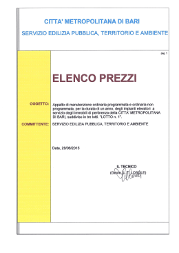 Elenco Prezzi LOTTO 1 - Città Metropolitana di Bari