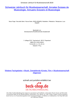 Schweizer Jahrbuch für Musikwissenschaft - beck