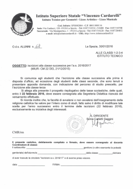 Iscrizioni alle classi 2,3,4,5 Istituto Tecnico