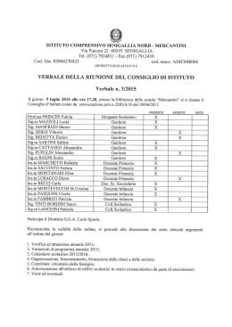 Verbale CdI 9 luglio 2015 - Istituto comprensivo Senigallia Nord