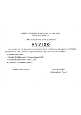 Avviso ritiro libretti universitari