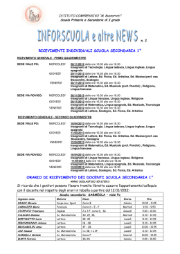 n. 2 RICEVIMENTI INDIVIDUALI SCUOLA SECONDARIA 1