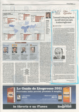 alla ribalta nuovi nomi. 1 gruppi europez`e Usa