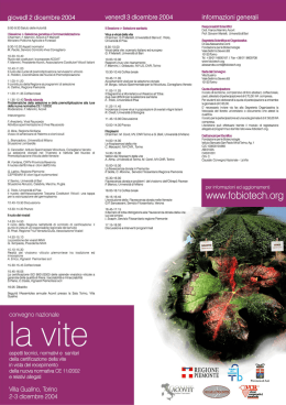 iovedl 2 dicembre 2004 - Societ&agrave; Italiana di Virologia