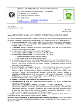 lettera ai genitori contributo 2014 2015