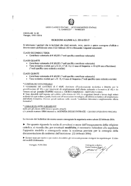 iscrizioni alle classi dalla seconda alla quinta