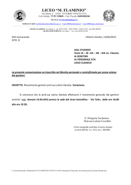 454 Comunicato Variazione ricevimento prof.ssa Latino Daniela