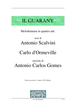 Il guarany - Libretti d`opera italiani