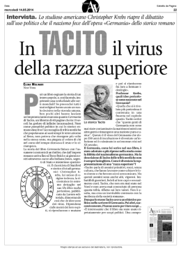 In Tacito il virus della razza superiore